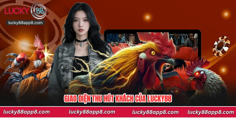 Giao diện thu hút khách của Lucky88